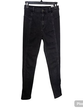 Free People We The Free High Rise Black Seamed Skinny Jeans Women's 26